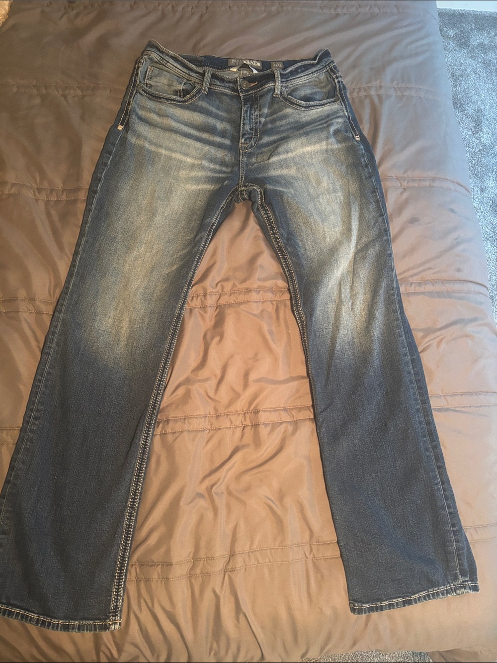 BKE Men’s Bootcut Jeans - Faded Blue Wash
